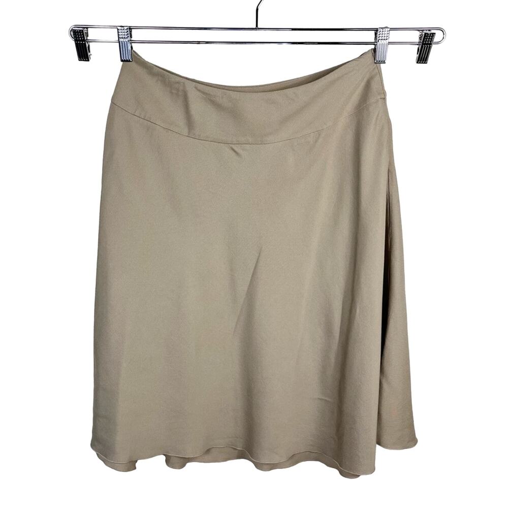 COLDWATER‎ CREEK | Tan A-Line Knee Length "Tencel Lyocell" Skirt